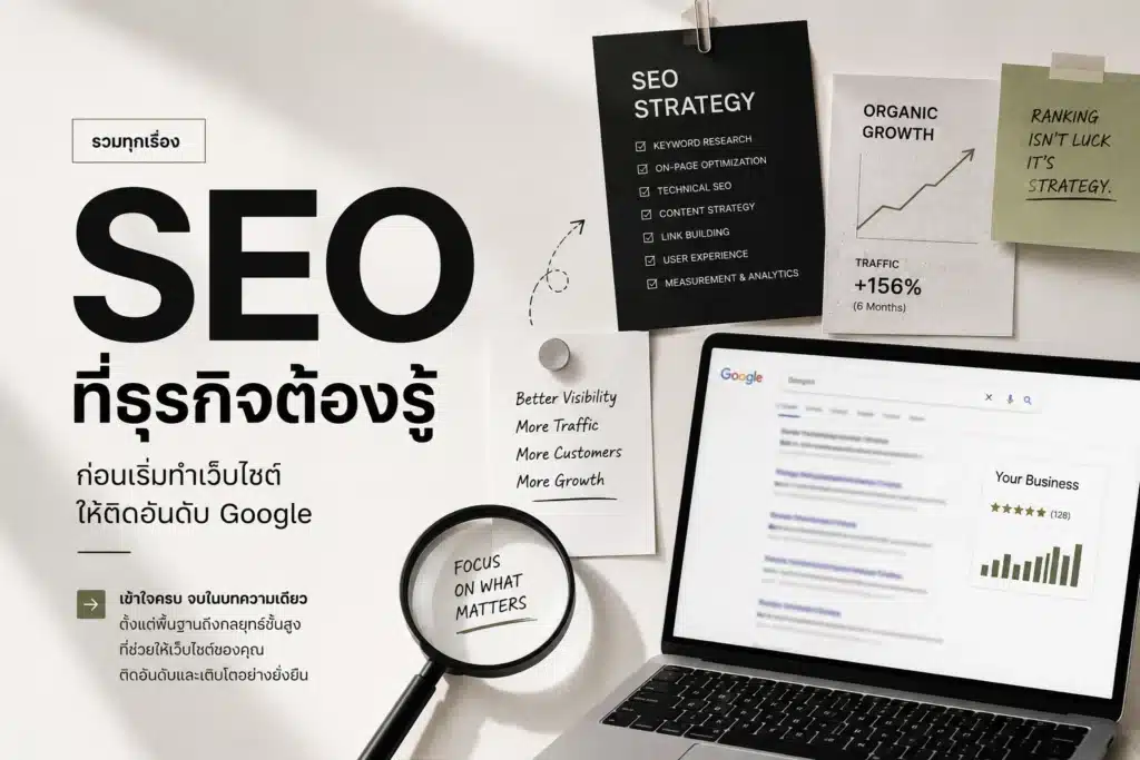 รวมทุกเรื่อง SEO ที่ธุรกิจต้องรู้ ก่อนเริ่มทำเว็บไซต์ให้ติดอันดับ Google