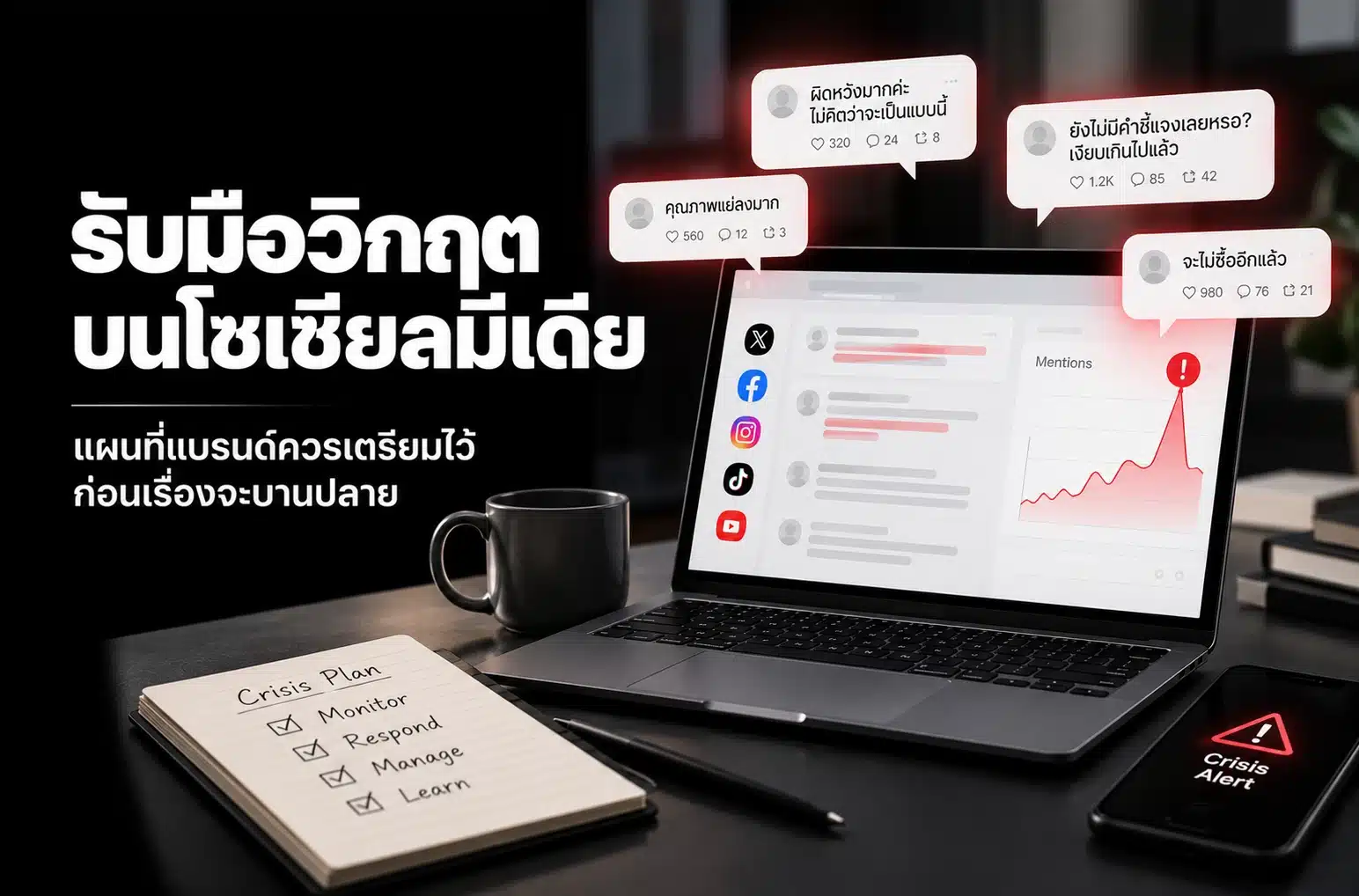 รับมือวิกฤตบนโซเชียลมีเดีย แผนที่แบรนด์ควรเตรียมไว้ก่อนเรื่องจะบานปลาย